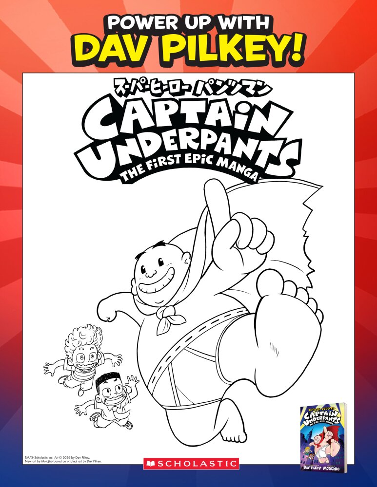 The captain underpants, first epic manga coloring sheet