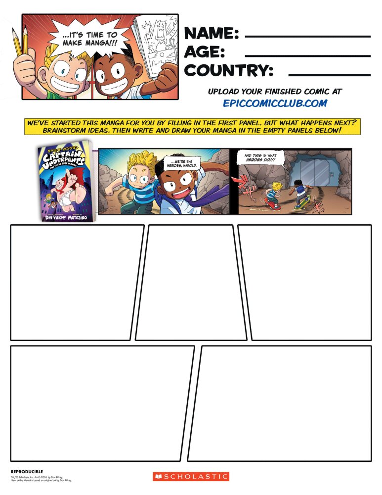 The captain underpants manga story starter