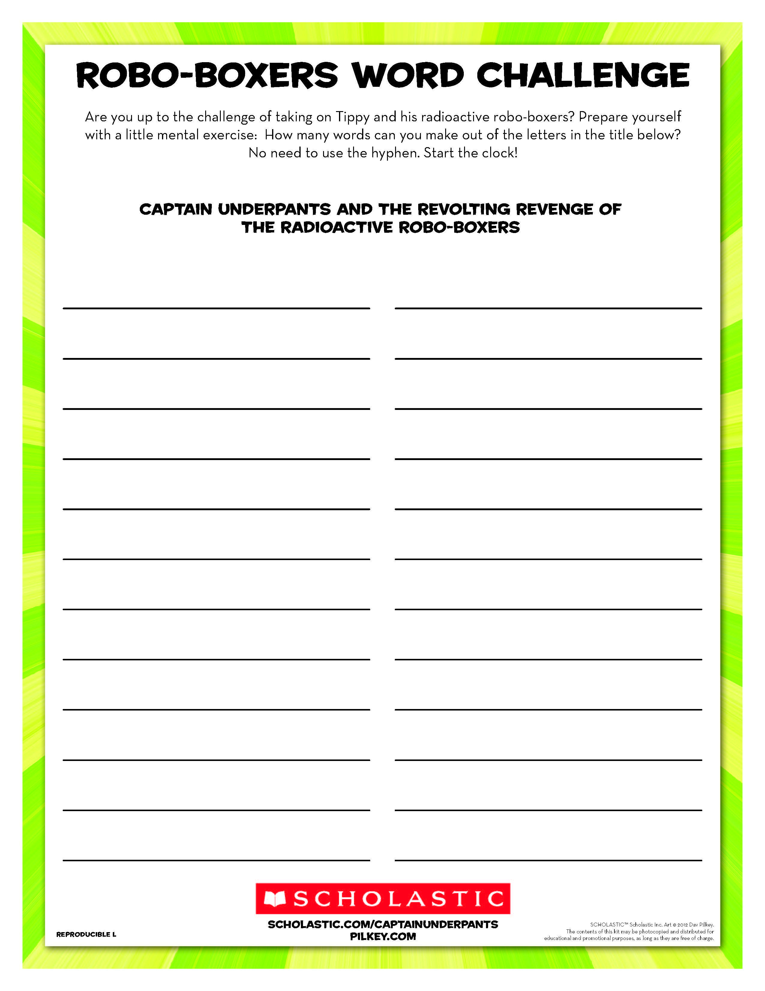 ROBO-BOXERS Word Challenge